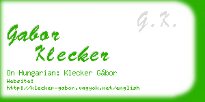 gabor klecker business card